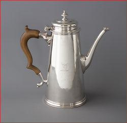A George II Silver Coffee Pot, George Hindmarsh London 1734