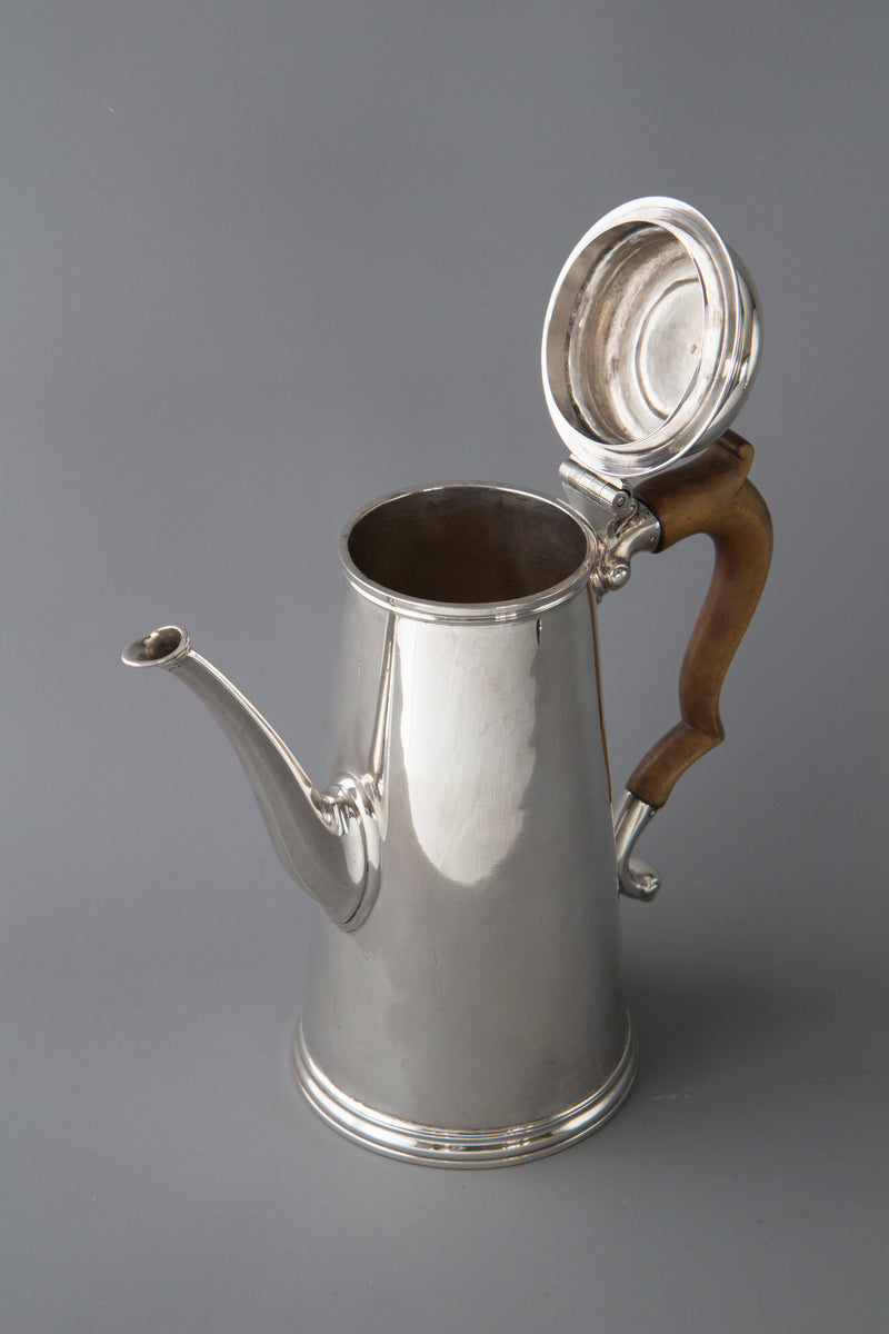 A George II Silver Coffee Pot, George Hindmarsh London 1734