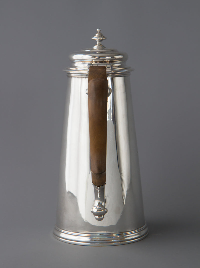 A George II Silver Coffee Pot, George Hindmarsh London 1734