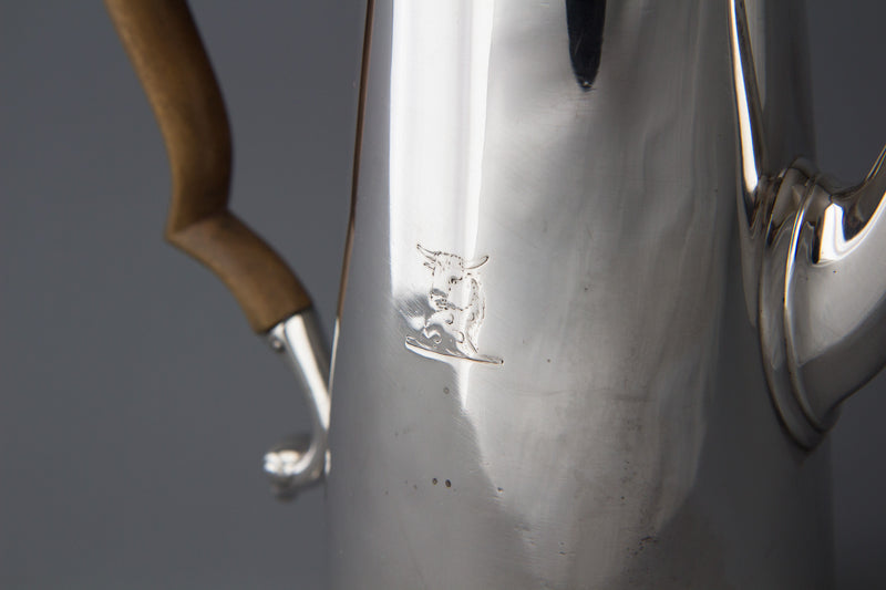 A George II Silver Coffee Pot, George Hindmarsh London 1734