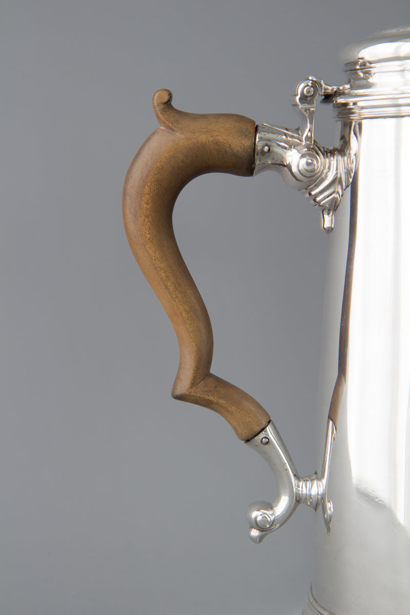 A George II Silver Coffee Pot, George Hindmarsh London 1734