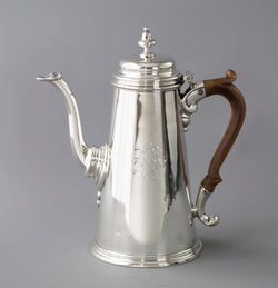 A George II Silver Coffee Pot, London 1729 by Edward Vincent