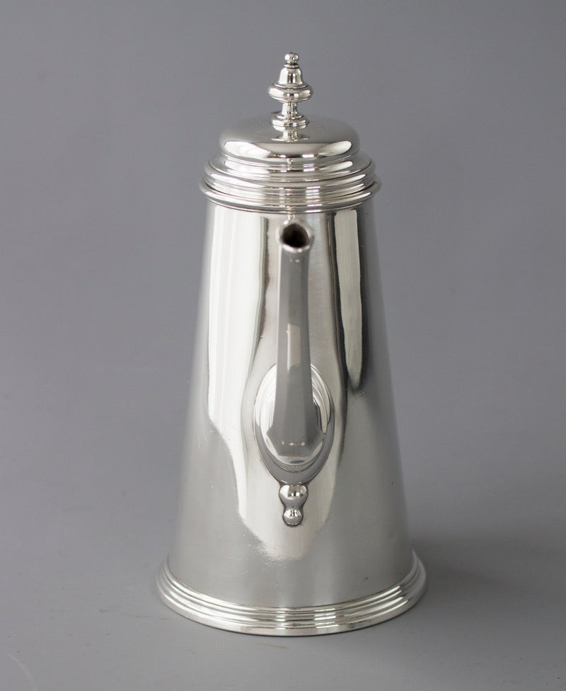 A George II Silver Coffee Pot, London 1729 by Edward Vincent