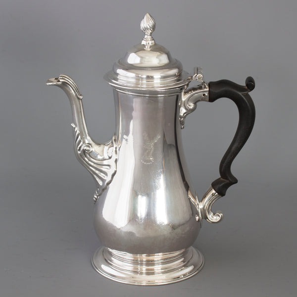 A George III Silver Coffee Pot London 1763 by William Grundy