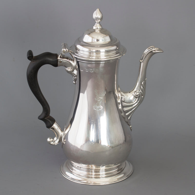 A George III Silver Coffee Pot London 1763 by William Grundy