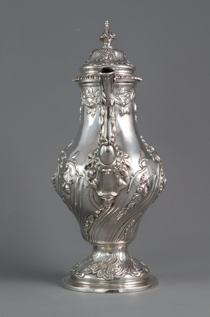 A George III silver coffee pot, London 1769 by William Abdy