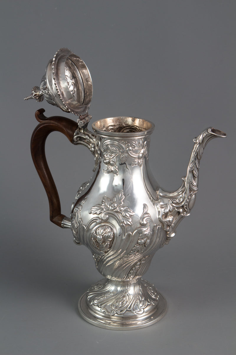 A George III silver coffee pot, London 1769 by William Abdy