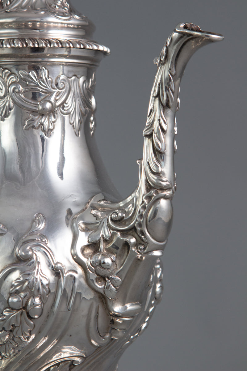 A George III silver coffee pot, London 1769 by William Abdy