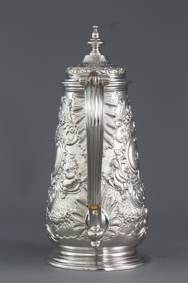 A George II Silver Coffee Pot, Ayme Videau, London 1751