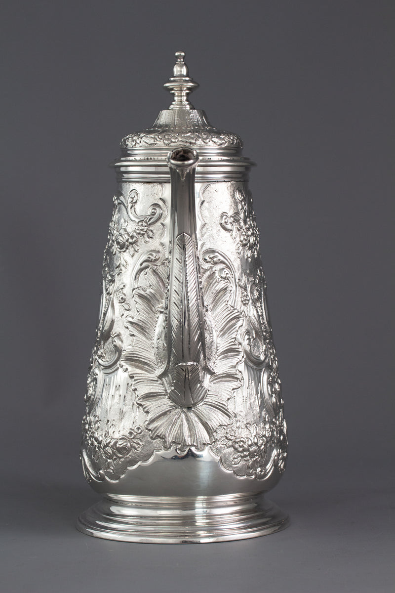 A George II Silver Coffee Pot, Ayme Videau, London 1751
