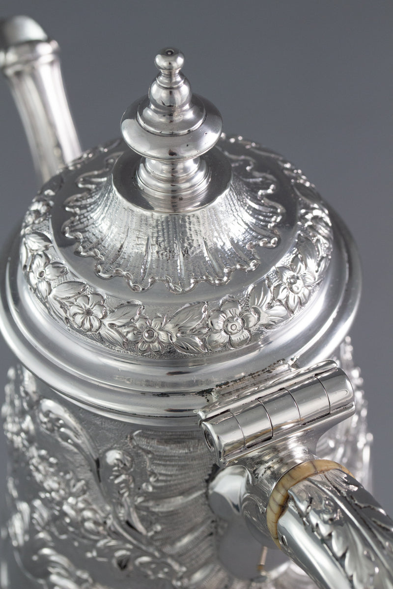 A George II Silver Coffee Pot, Ayme Videau, London 1751