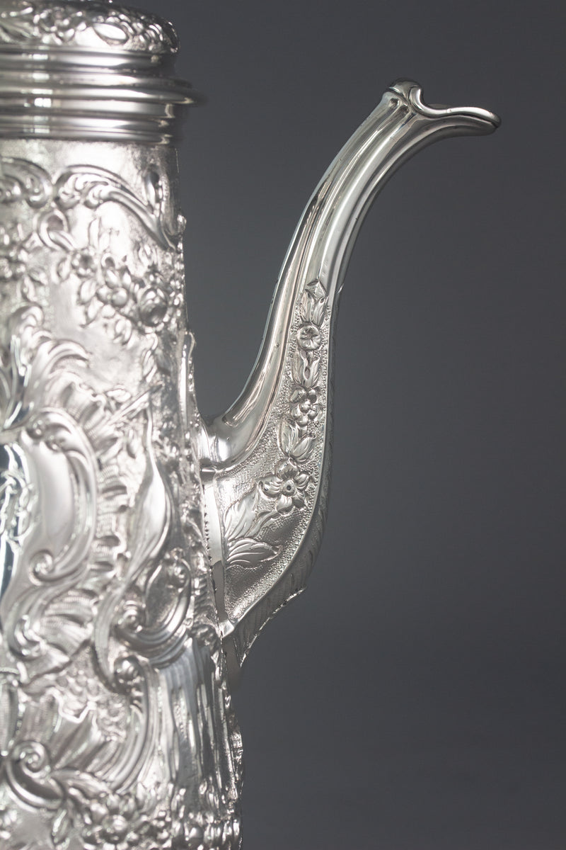 A George II Silver Coffee Pot, Ayme Videau, London 1751