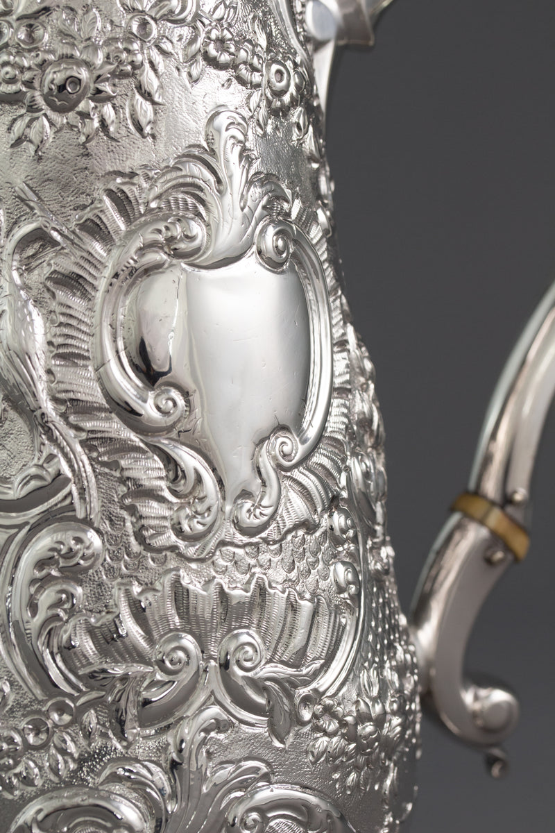 A George II Silver Coffee Pot, Ayme Videau, London 1751