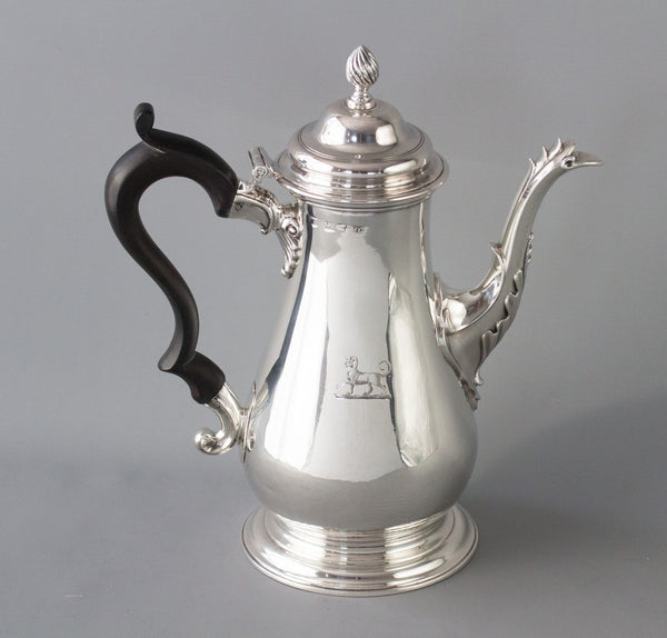 A George III Silver Coffee Pot London 1767 by William Grundy