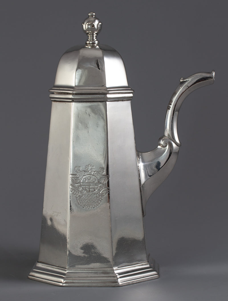 A George I Britannia Silver Coffee Pot London 1716 by John Chartier