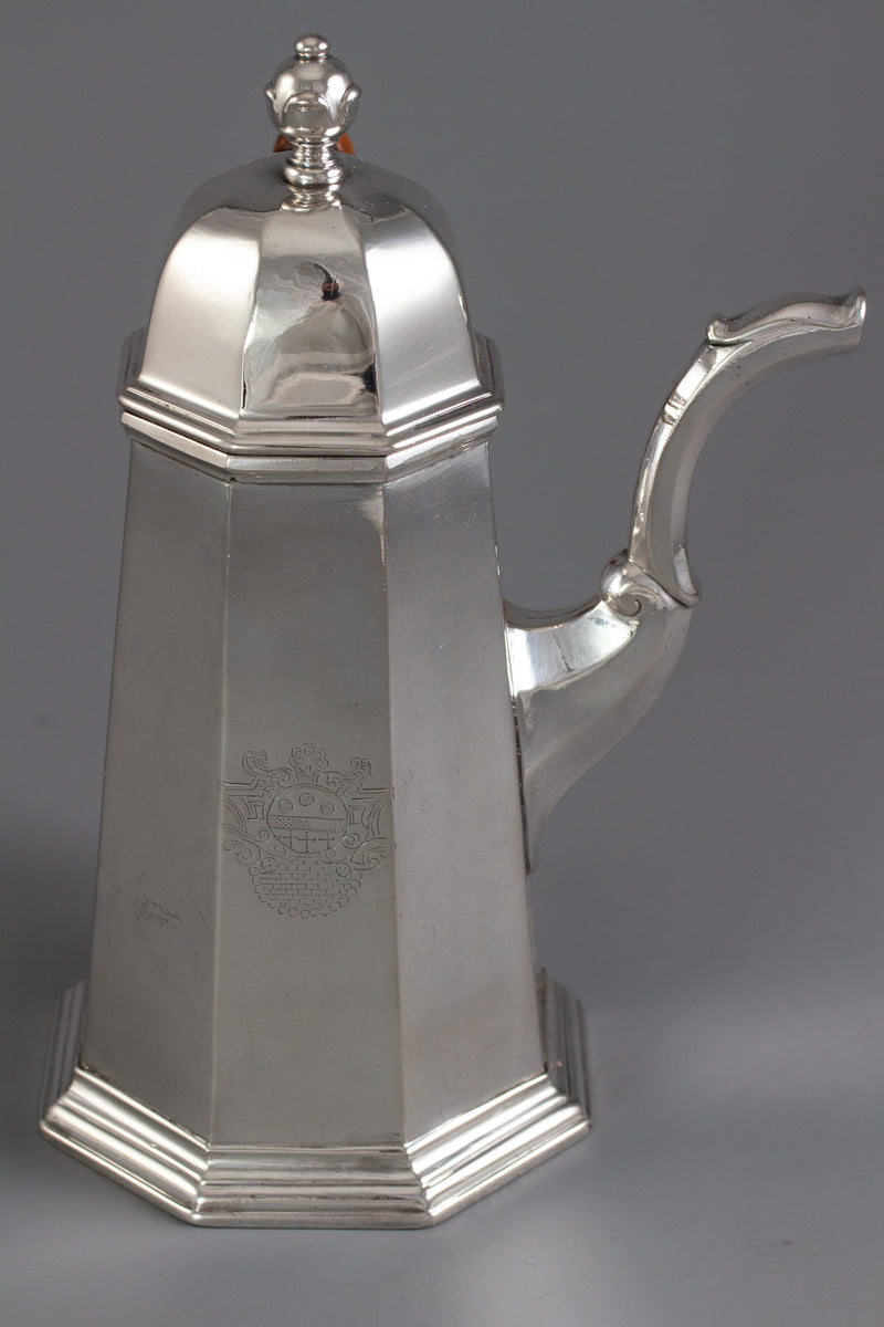 A George I Britannia Silver Coffee Pot London 1716 by John Chartier