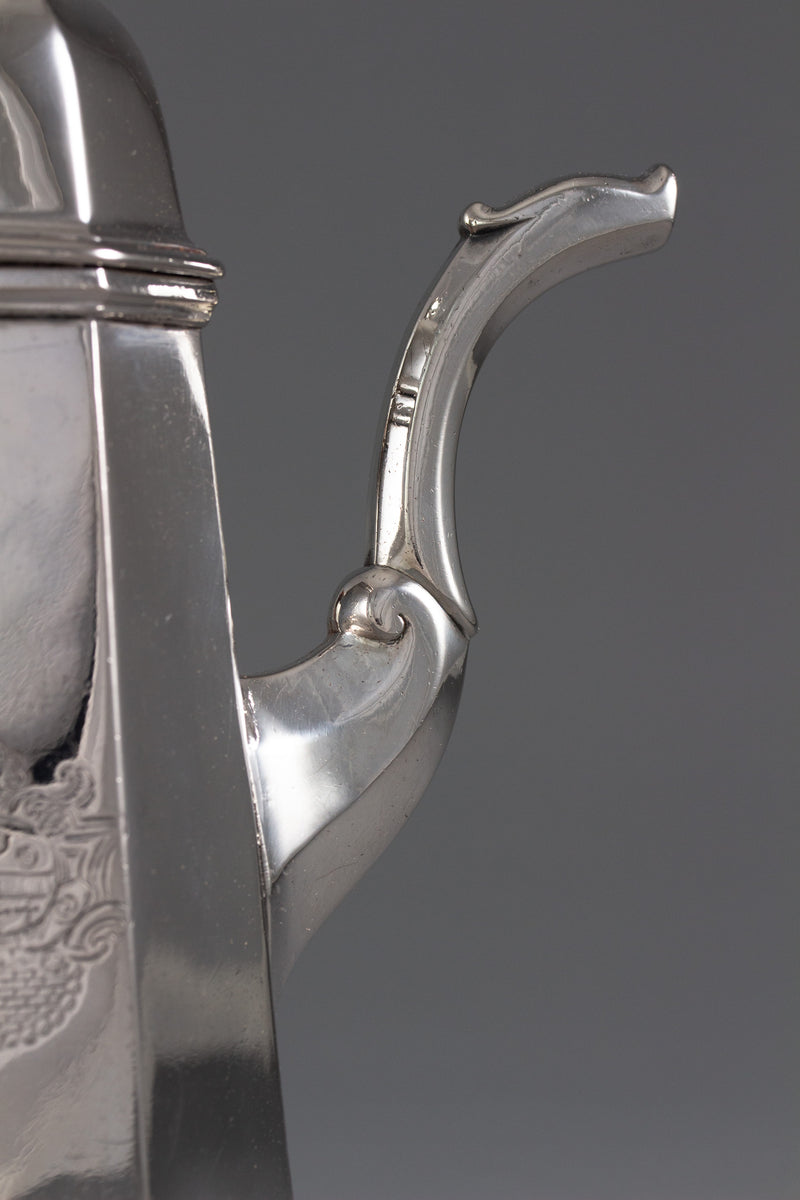 A George I Britannia Silver Coffee Pot London 1716 by John Chartier