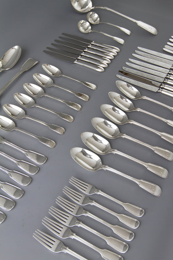 A Very Fine Set of  Georgian/Victorian Silver Cutlery for Six