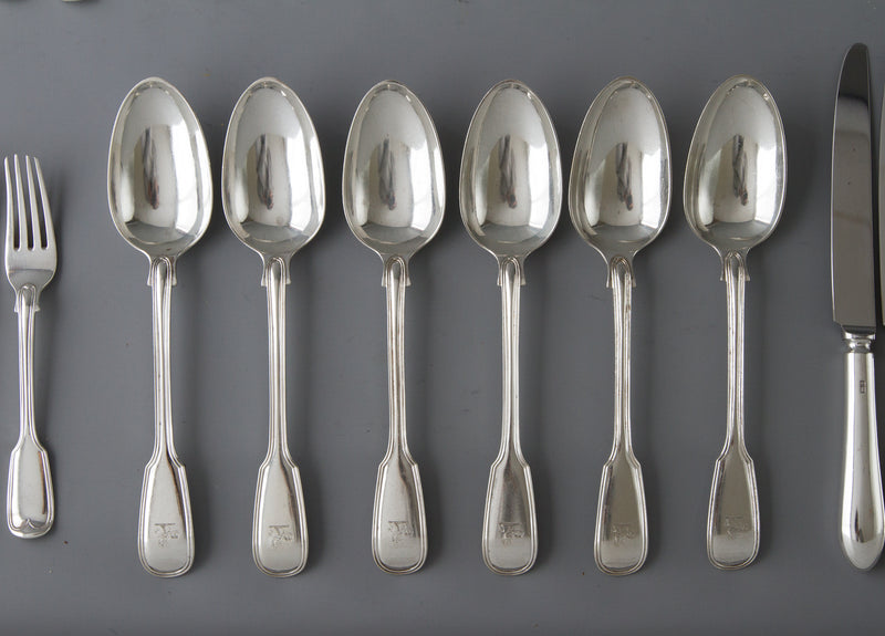 A Very Fine Set of  Georgian/Victorian Silver Cutlery for Six