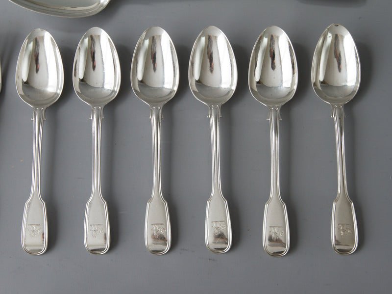 A Very Fine Set of  Georgian/Victorian Silver Cutlery for Six