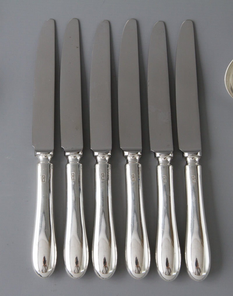 A Very Fine Set of  Georgian/Victorian Silver Cutlery for Six