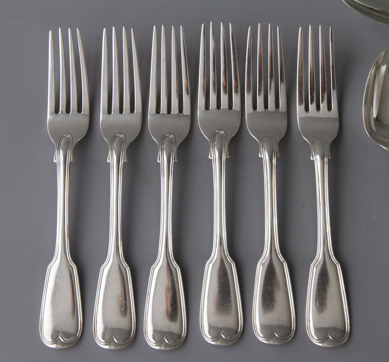 A Very Fine Set of  Georgian/Victorian Silver Cutlery for Six