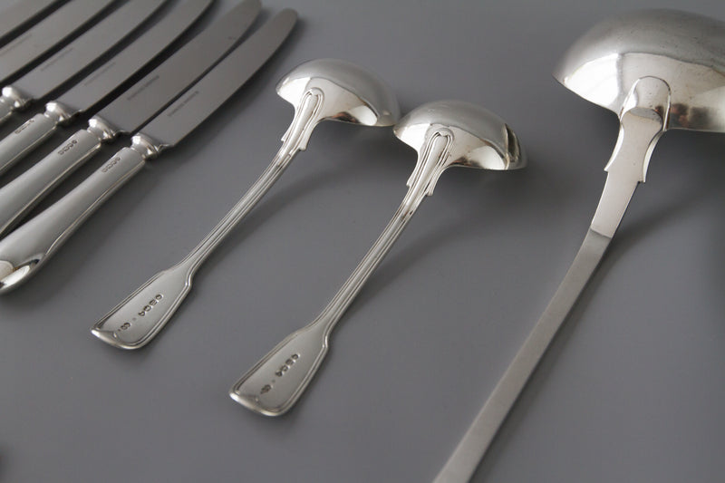 A Very Fine Set of  Georgian/Victorian Silver Cutlery for Six