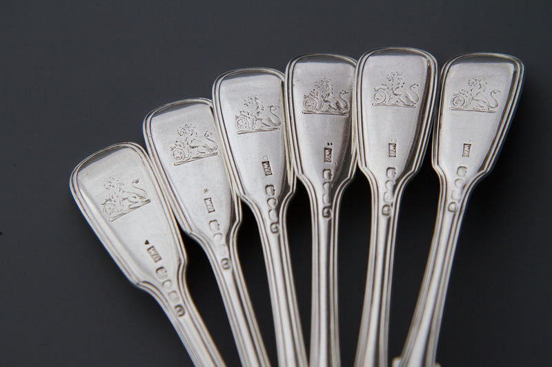 A Very Fine Set of  Georgian/Victorian Silver Cutlery for Six