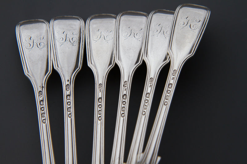 A Very Fine Set of  Georgian/Victorian Silver Cutlery for Six
