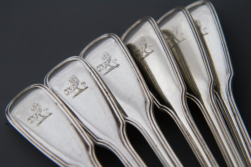 A Very Fine Set of  Georgian/Victorian Silver Cutlery for Six
