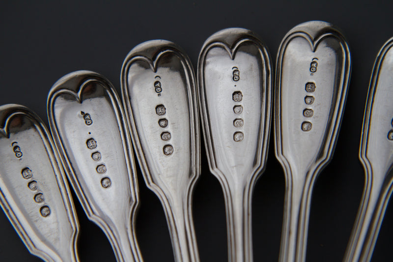 A Very Fine Set of  Georgian/Victorian Silver Cutlery for Six