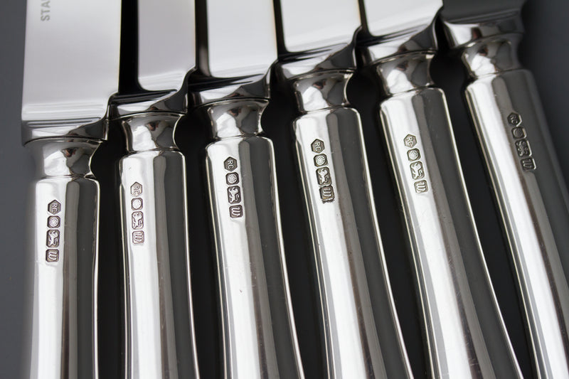A Very Fine Set of  Georgian/Victorian Silver Cutlery for Six