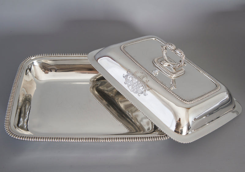 A Very Fine Large Silver Entree Dish with Warming Dish London 1814 by Thomas Robins