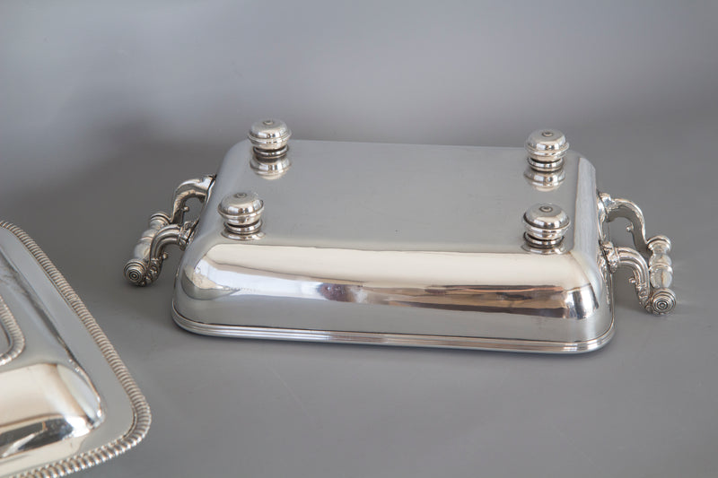 A Very Fine Large Silver Entree Dish with Warming Dish London 1814 by Thomas Robins