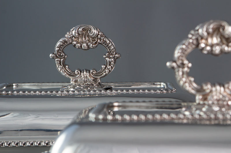 An Excellent Pair of Georgian Silver Entree or Serving Dishes London 1821 by Joseph Craddock and William Reid