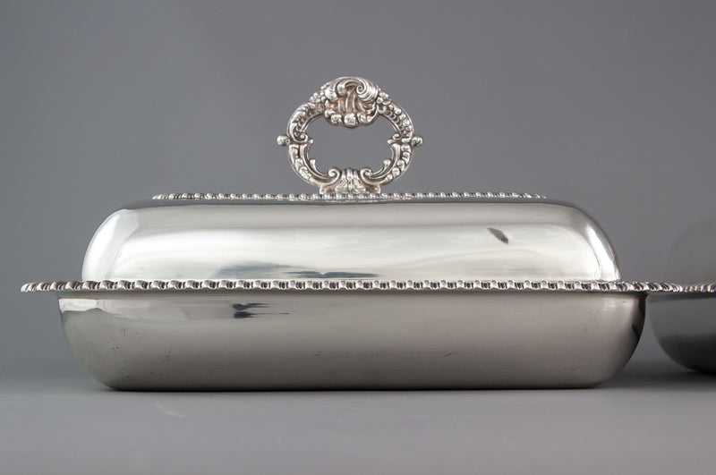 An Excellent Pair of Georgian Silver Entree or Serving Dishes London 1821 by Joseph Craddock and William Reid