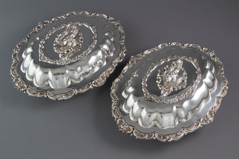 A Pair of William IV Silver Entree or Serving Dishes Birmingham 1836