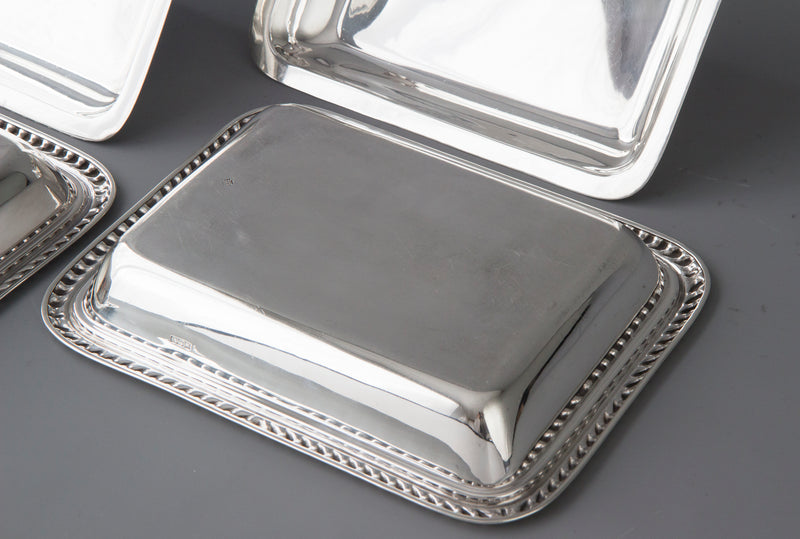 A Pair of  Edwardian Silver  Entree Dishes Sheffield 1902