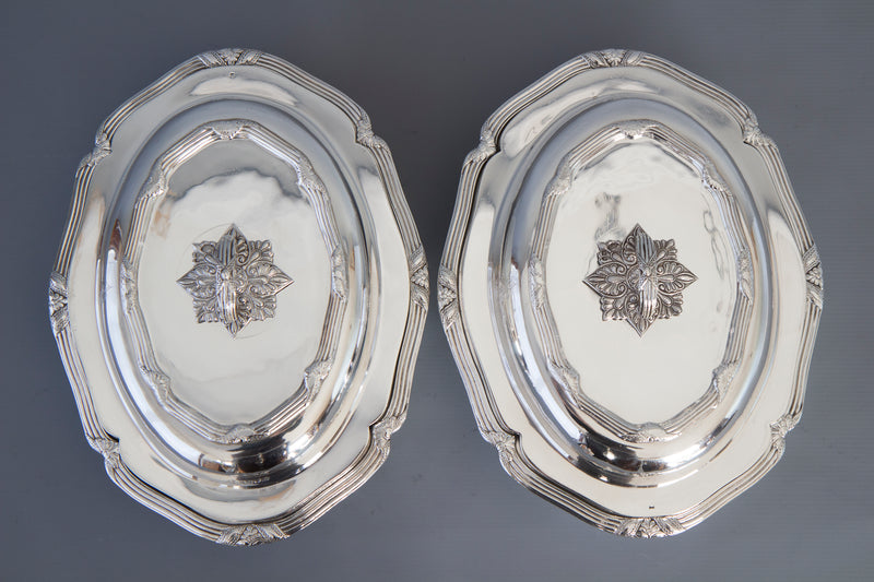 A Superb Pair of Victorian Silver Entree Dishes London 1896 by Hancock’s and Co.