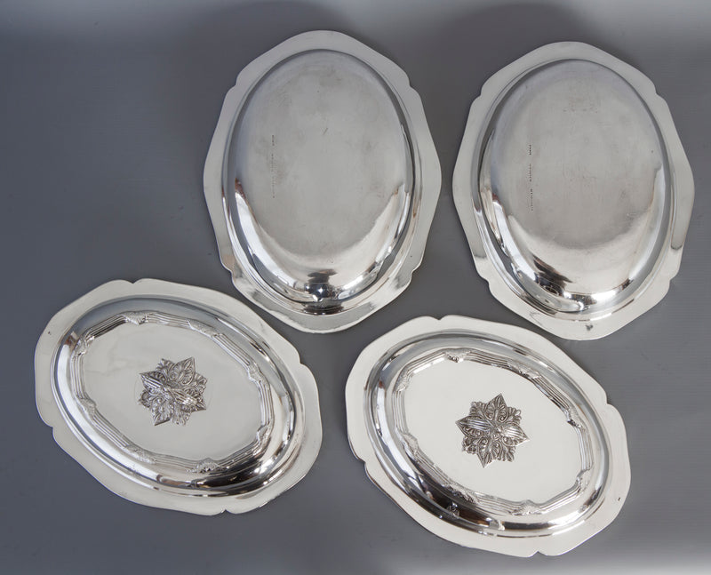 A Superb Pair of Victorian Silver Entree Dishes London 1896 by Hancock’s and Co.