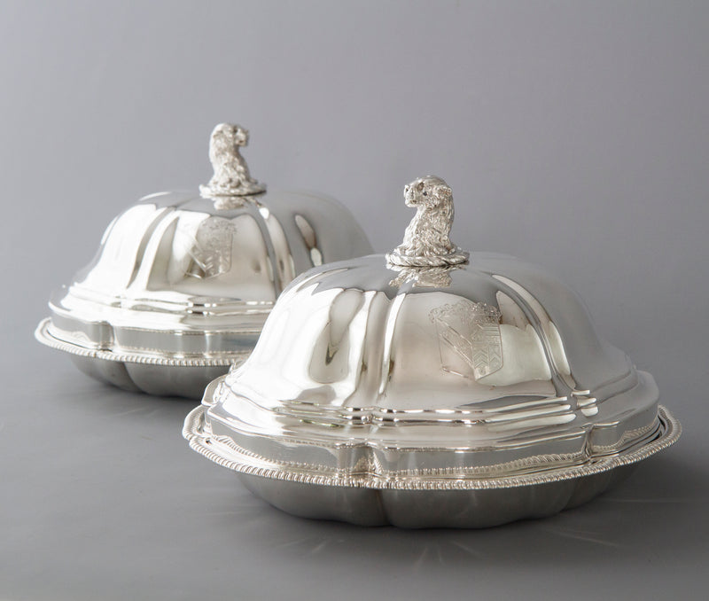 An Exceptional Pair of Georgian Silver Entree Dishes by Paul Storr London 1826