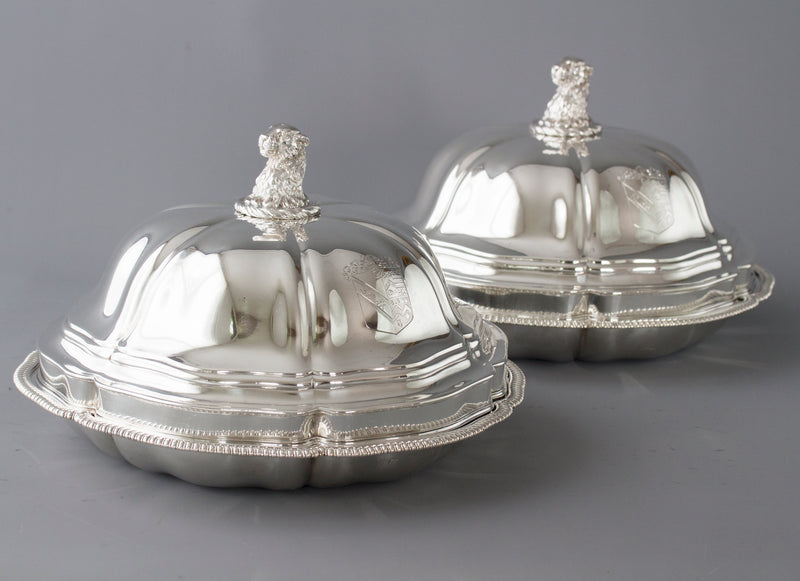 An Exceptional Pair of Georgian Silver Entree Dishes by Paul Storr London 1826