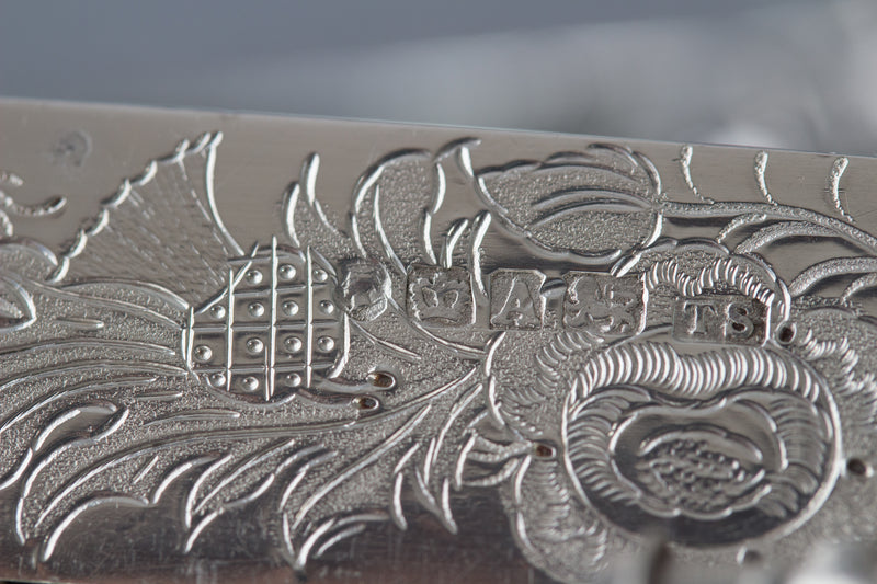 A Set of Eight Silver Fruit/Dessert Knives and Forks Sheffield 1868 by Thomas Sansom