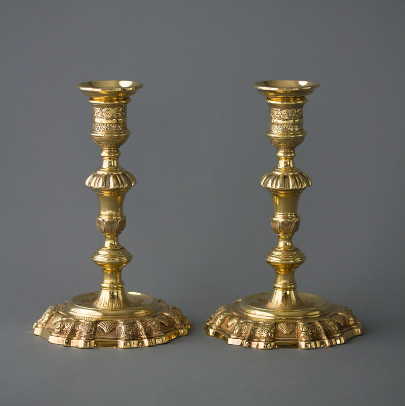 Silver-Gilt Candlesticks George II Edward Aldridge