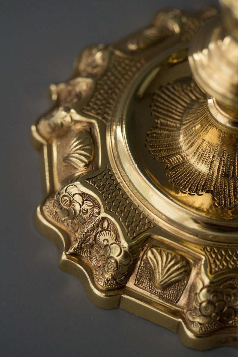 A Pair of George II Silver-Gilt Candlesticks. Edward Aldridge London 1741