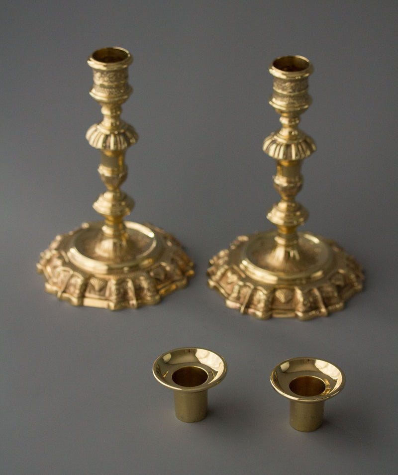 A Pair of George II Silver-Gilt Candlesticks. Edward Aldridge London 1741