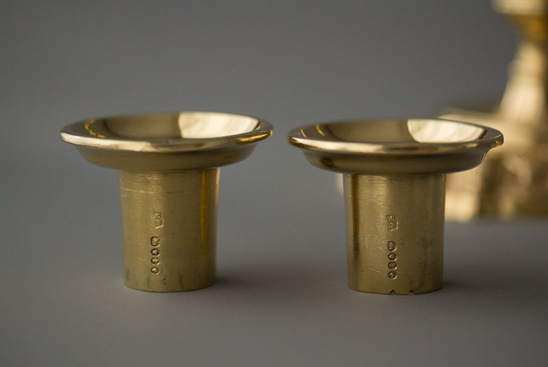 A Pair of George II Silver-Gilt Candlesticks. Edward Aldridge London 1741