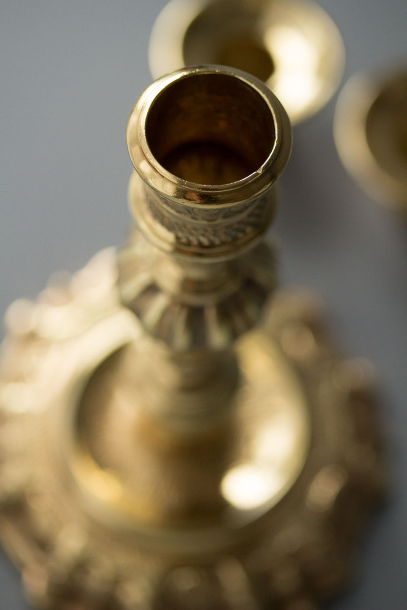 A Pair of George II Silver-Gilt Candlesticks. Edward Aldridge London 1741