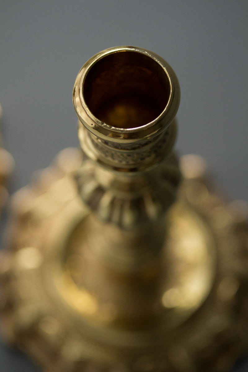 A Pair of George II Silver-Gilt Candlesticks. Edward Aldridge London 1741