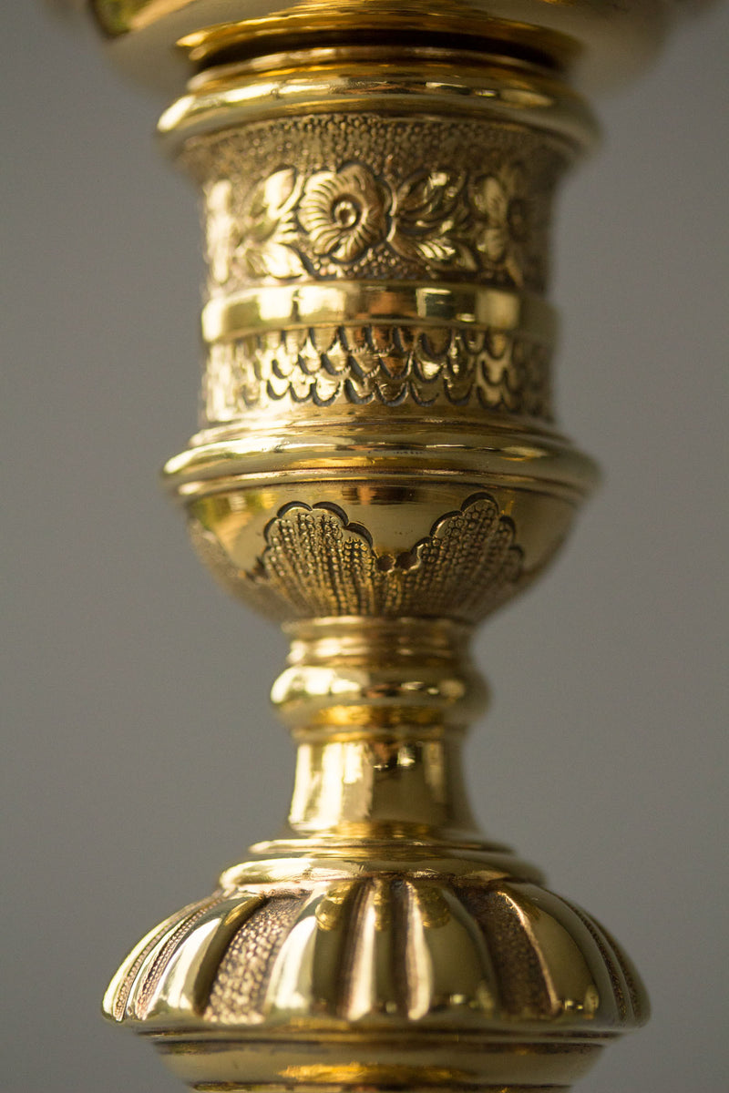 A Pair of George II Silver-Gilt Candlesticks. Edward Aldridge London 1741